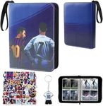 Football Card Holder, Trading Card Album for Football, 50 Page 400 Card Capacity, Binder Card Holder, Waterproof Card Binder with Zipper and Handle Strap for Football Sport Cards