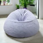 Bhailu Art Latest New Grey Classic Furry, bean bags with beans filled, Chair. premium and luxurious Faux Fur bean bag with thermocol balls XXXL (Grey)