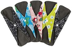 5pcs Reusable Sanitary Towels Pads, Heavy Flow Night Washable Cloth Menstrual Sanitary Towels(18 * 255cm)