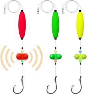 Dovesun Catfish Rigs Catfish Float Rigs 3PCS Catfishing Tackle Santee Rig Circle Hooks for Peg Floats Catfish A-Double Rattle-5/0 Hooks