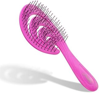 Ninabella Detangler Hair Brush for Women,Men&Kids-Does not Pull on Hair-Hair Straightening Brush for Straight, Curly&Wet Hair-Unique Wave Detangler Brush-Recycled Material–pink