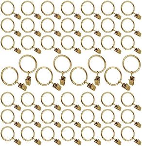 50 Pack Gold Curtain Rod Ring Clips 38mm Hanging Rings Strong Drapery Curtain for Home Window Rod Decoration, Photos Art Craft Displays
