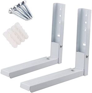 Hniuyun Universal Wall-Mounted Microwave Brackets,Foldable Arm Adjustable Extensible Wall Hanging Microwave Brackets Oven Stand Shelf Rack Load 99 lb (White)