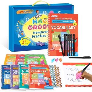 Magic Grooved Writing Practice for Kids Ages 3-8 Reusable Grooved Handwriting Practice Books for Kids 5-7 Preschool Tracing Learning Activities Educational Valentines Day Gifts for Kids
