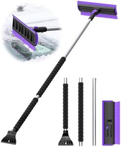 helloleiboo 2025 Extra Long 55.7" Ice Scrapers for Car Windshield Multi-Functional Detachable Car Ice Scraper with Foam Grip and 270° Pivoting Brush Head Snow Brush for SUV Truck Auto(Purple)