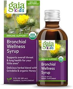 Gaia Herbs, GaiaKids Bronchial Wellness Syrup, Immune Health, Soothing Throat and Respiratory Support, Organic Honey Lemon Flavor, Physician Formulated, 3 Fluid Ounces