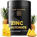 Zinc Glycinate Gummies for Adults | Zinc Supplements 50mg | Supports Immune Health | Metabolism | Skin Care Supplement | Vegan | Non-GMO | Gluten-Free | Natural Pineapple Flavor | by New Elements