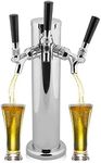 VBESTLIFE Beer dispenser system, stainless steel triple tap, 3 taps, barrel beer dispenser with 3 taps for bar/home