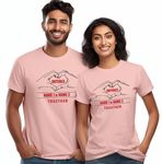 Wear Your Opinion Custom, Pre Wedding Valentine Love Memories, Regular Fit Tshirts, Couple, Regular Fit Tshirts, Husband Wife, Regular Fit Tshirts, Boyfriend Girlfriend -1 (Peach) 35