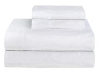 AmigoZone Brushed Cotton Thermal Flannelette Fitted Sheet Flat Sheet With Pillowcases Sheet Set, DOUBLE - WHITE