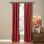 Thermalogic Prescott Tab Top Curtain Panel Pair Window Dressing each 40 x 63 in Burgundy