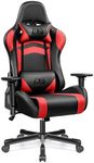 OneGame Gaming Chair, High-Back Computer Chair, Height Adjustable Video Game Chair, Racing Style Gamer Chair with Headrest and Lumbar Support (BlackRed)