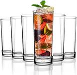 KELVEE Highball Glasses Set of 6-300 ml Heavy Base Cocktail Glasses - Tall Drinking Glasses for Water, Juice, Beer, Wine, Cocktail, Milk, Tea