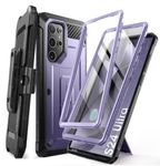 SUPCASE Unicorn Beetle Pro Case for Samsung Galaxy S24 Ultra 5G (2024), [Extra Front Frame] Full-Body Dual Layer Rugged Belt-Clip & Kickstand Case with Built-in Screen Protector (Mauve)