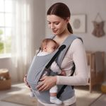 R for Rabbit Baby Carrier for New Born, 5 in 1 Hip Seat Front Carry Position Upsy Daisy Cozy Carrier Adjustable Straps for 4 to 36 Months Kids Weight Capacity Upto 15 Kgs (Grey)