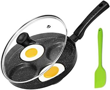 MyLifeUNIT Egg Frying Pan, 4-Cup Nonstick Fried Egg Pan, Aluminum Egg Cooker Pan with Lid and Spatula