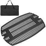 BBQ-PLUS BBQ PLUS 7583 Cast Iron Cooking Grate for Weber Q200 2000 Series Parts,Grill Grate Accessories Replacement for Weber 396000 396001 566001 566002 566014 Char Q,21-1/2 x 15-1/4"" with Carry Bag, CIGFW1017