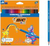 BIC Kids Evolution Coloured Pencils, Vivid Colouring Pencils, Easy to Sharpen, Extra Resistant BIC Pencils, School Supplies, 24 Pack