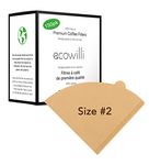 Ecowilli Pour Over Coffee Filter Cones 150-pack Biodegradable Unbleached Coffee Filters V60 Filter 02 for Drip Coffee (Size 02)