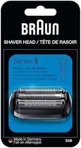 Braun Series 5 Electric Shaver Replacement Head, Easily Attach Your Shaver Head for a Shave as efficient as Day one, Compatible with New Generation Series 5 Shavers, 54B, Black