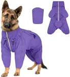 Dora Bridal Windproof Dog Jacket, Lightweight Water Resistant Dog Rain Coat, Adjustable Four-Legged Reflective Dogs Raincoat, Anti-Static Dogs Windbreaker for Hiking Waking(Purple, 4XL)