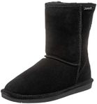 BEARPAW Women's Emma Short Boot,Black,6 M US