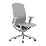 Laura Davidson Furniture Waverly Mesh Office Chair - Mid Back Mesh Chair, Adjustable Height & Arm Rest, Swivel, Seat Tilt - Grey Mesh/Grey Frame