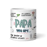 Gogirgit Ceramic Coffee Mug Collection for Dad, Fathers Day/Birthday Gift, 330ml, Microwave Safe (Papa Love Gratitude)