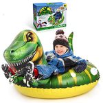 Dinosaur Inflatable Snow Tube, Exssary Snow Sled for Kids Toys for 4+ Year Old Boys Heavy Duty Sledding Winter Outdoor Toys Kids Toys for Boys 6-10 Years Teen Boy Gifts Girls Toys Age 6-15