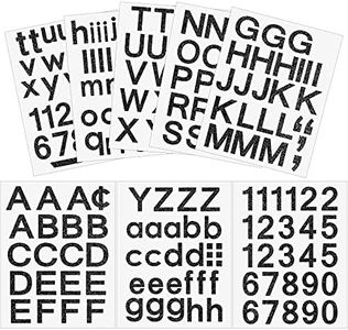 Outus 202 Pieces Self Adhesive Vinyl Letters Numbers Kit Letter Stickers Mailbox Numbers Sticker for Outside, Door, Signs, Window, Trucks, Home, Business, Address Number(2 Inch,Glitter Black)