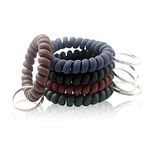 BIHRTC 5 Color Wrist Keychain Plastic Spring Flexible Spiral Wrist Coil Stretchable Wrist band Wristlet Keychain Bracelet Wrist Coil Key Chains Key Holder Key Ring for ID Badge Sauna Outdoor Sport