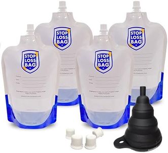 4 StopLoss Bags with Collapsible Funnel & Extra Caps for Fine Wood Finishes. Airtight, Reusable, Space-Saving Storage Pouches. Transfer, Dispense & Preserve Oil, Varnish, Stain, Gloss & Dye Finishes