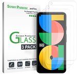 amFilm (3 Pack) Tempered Glass Screen Protector for Google Pixel 5A -5G(2021), 0.26mm Thickness HD Clear, Anti-Scratch Bubbles-Free