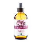 Alteya Organic Rose Water Spray 240 ml Glass- 100% Pure Organic Rosa Damascena (Damask Rose) Hydrolat - No additives - USDA Certified Organic - Face Toner, Revitalizing Body, Condition Hair & Scalp