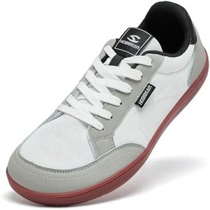 HOBIBEAR Barefoot Shoes | Minimalist Zero Drop Sneakers | Lightweight for Running, Walking & Gym White, 8 Wide Women/7 Wide Men