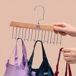 HomeStrap Multi Hook Hanger (Pack Of 1 Count)| 8-In-1 Lotus Wood Tie And Belt Hanger| Space-Saving, Lightweight And Sturdy Hangers