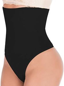 SAYFUT 328 Women Waist Cincher Girdle Tummy Slimmer Sexy Thong Panty Shapewear, Medium/Large(Waist 25"-30"), Black