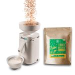 Grain Mill Mockmill 100 | Made in Germany | Corundum and Ceramic Millstone (Mockmill 100 + 2.5 kg Organic buckwheat)