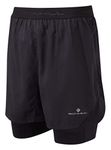 Ronhill, Men's Tech Revive 5" Twin Short, All Black, L