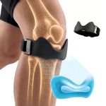 Precision Stryde Knee Strap, 2026 U-Shaped Silicone Knee Strap, Comfortable & Breathable Patella Support Band, Adjustable Anti-Slip Fits All,Knee Brace for Running,Sports,Everyday Use,One Size (Black)