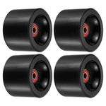 PATIKIL 70mm 78A Longboard Wheels with Red ABEC-9 Bearings, 4 Pack Soft Cruiser Wheels Street Wheels for Skateboards Skateboard Wheel PU Black