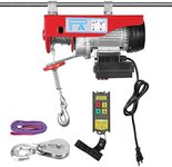 Electric Hoist 440LBS, Auto Lifting Electric Hoist, Wireless Remote Control Electric Cable Hoist with 12m Rope, 110V for Garage Factory Warehouse