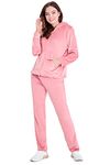 CityComfort Womens Tracksuit Zip Up Velour Sweatsuit Hoodie Joggers 2 Piece Set (Pink, XL)