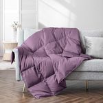 puredown® Soft Feather Down Throw Blanket Lightweight Packable Couch Throw for Indoor and Outdoor Use, 50"X70",Lavender