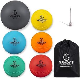 Grady's Pitching School Plyo Ensemble de balles lestées avec Coutures et étui de Transport 81,3 cm, 53,5 cm, 34,7 cm, 17,7 cm, 17,7 g, 100 g pour entraînement de Lancer/Vitesse