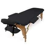 WilTec Massage Table Beauty Salon therapy couch Spa Bed portable folding 2 zone black