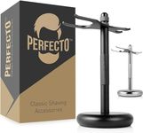 Perfecto Deluxe Black Razor and Brush Stand - The Best Safety Razor Stand. This Will Prolong The Life Of Your Shaving Brush