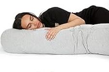 Sapphire Collection Orthopedic Body Sleep Pillow and Cover Hollowfiber Filling For Maternity Pregnancy Nursing Side Sleeper Support Includes Free Grey Cover