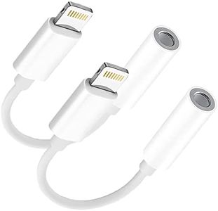 Apple MFi Certified 2 Pack Headphone Adapter for iPhone ,Lightning to 3.5 mm Headphone Jack Adapter Audio Aux Cord Dongle, Compatible with iPhone 13/12/11/XS/XR/X 8/, Support Call+Music Control