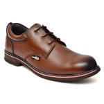 STONIX® Formal Premium Safety Shoes for Men | Steel Toe cap | Slip and Water Resistant | Leather Material & TPR Sole | Comfortable for Construction Work's, (SIZE-09, BROWN)